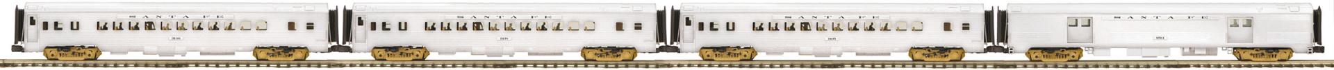 SANTA FE 4 CAR GOLD TRIM PASS CARS