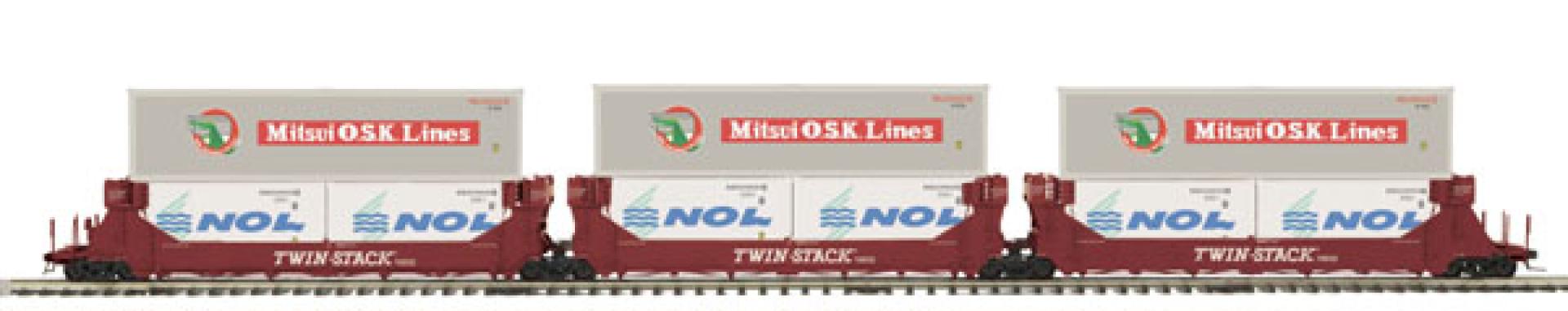 BNSF 3-CAR TWIN STACK CONT. SET