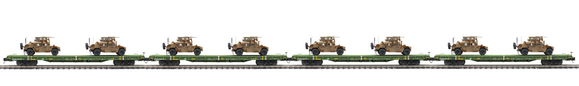 ARMY 4-CAR FLAT SET W/HUMVEE