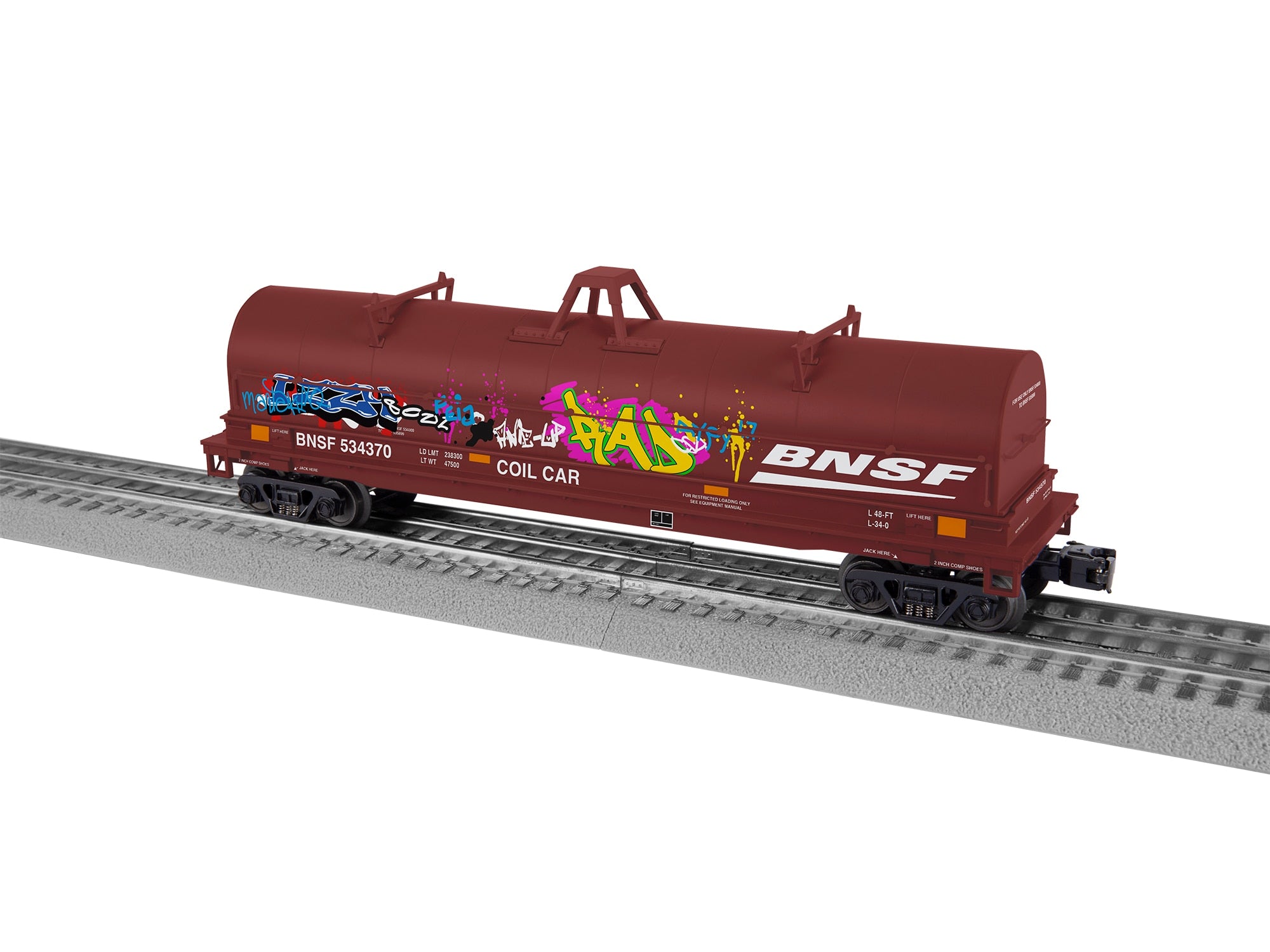 BNSF STEEL COIL CAR W/GRAFFITI