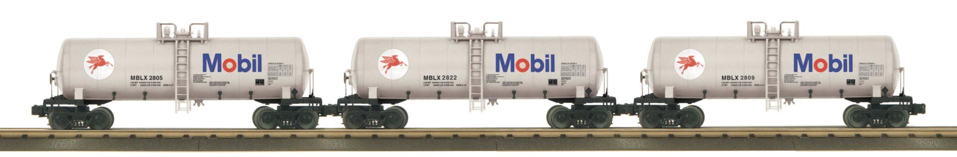 MOBIL 3-CAR TANK CAR SET
