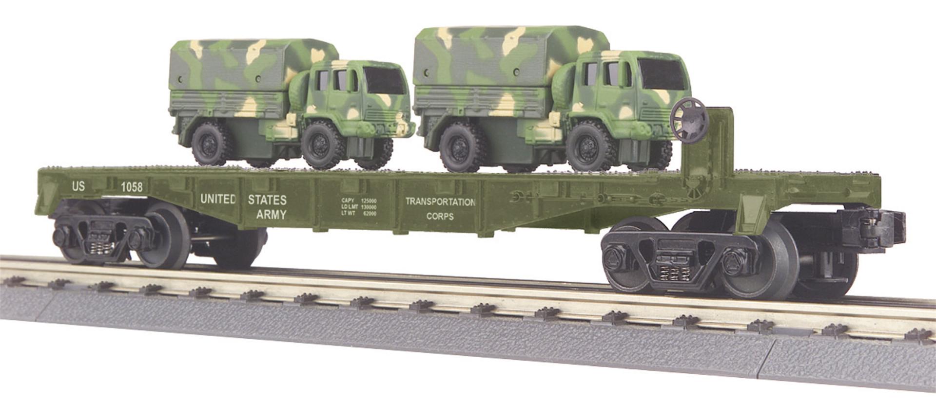 ARMY FLAT W/2 TROOP CARRIERS