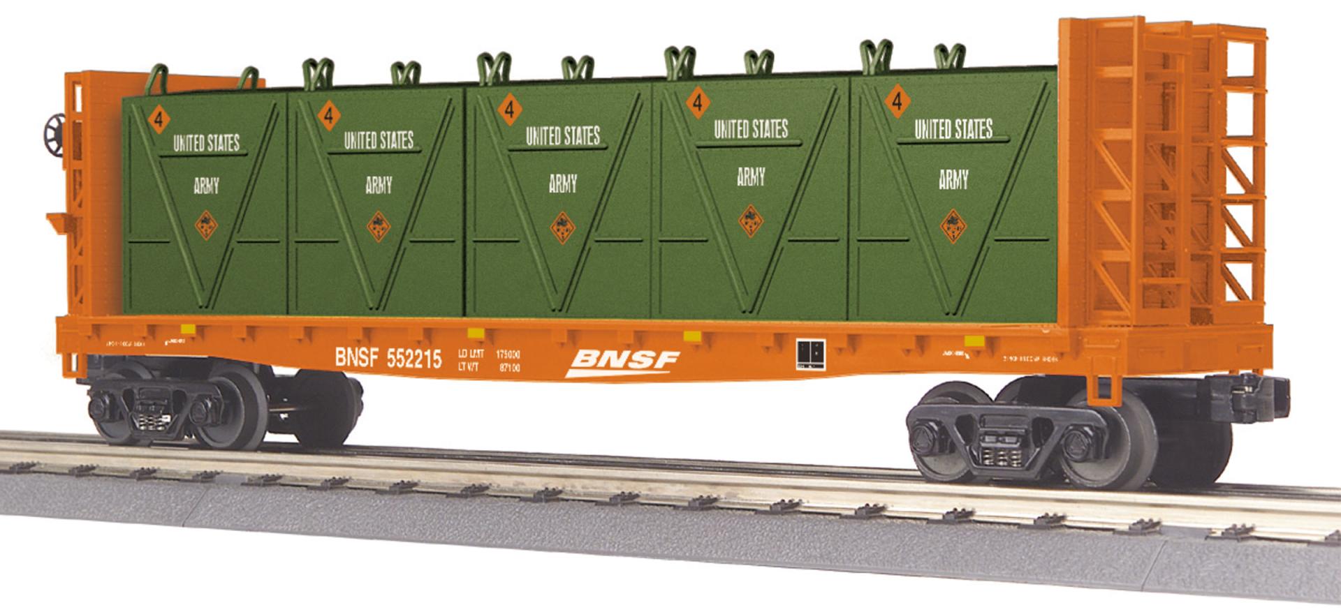 BNSF FLAT W/LION CHIEF L LOADS