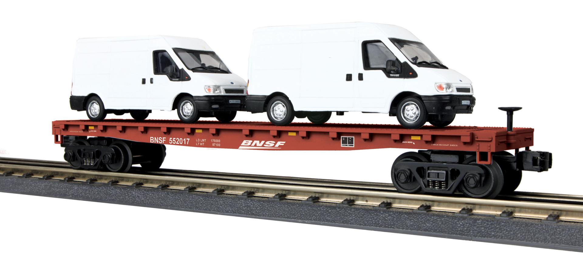 BNSF FLAT W/VANS