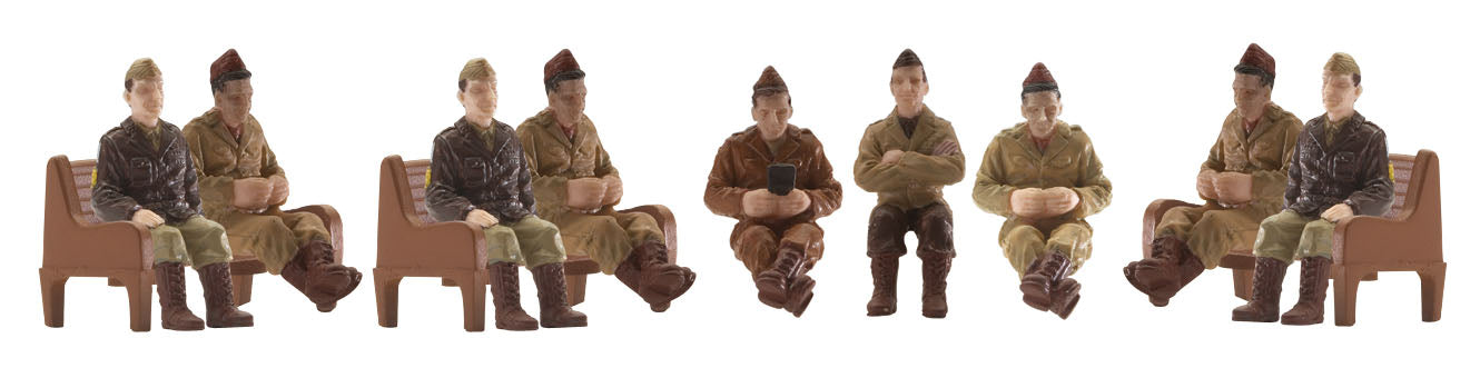 WW2 SOLDIERS SEATED