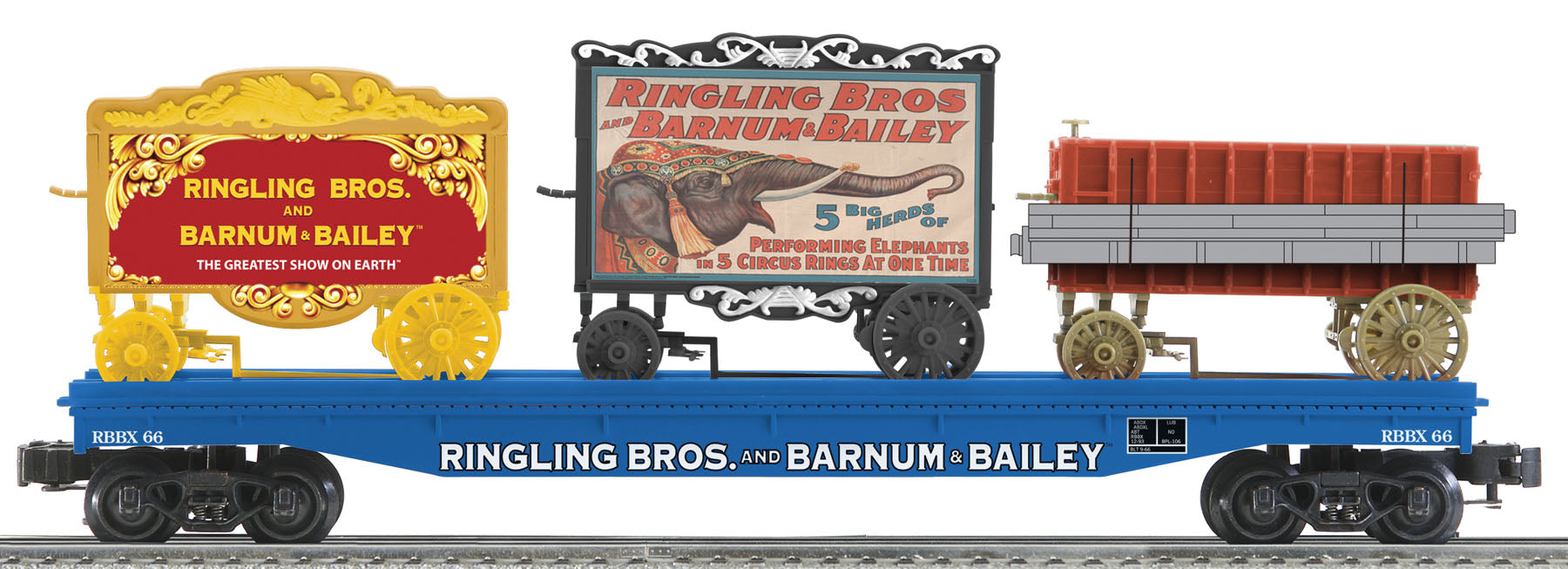 FLAT #66 W/3 CIRCUS WAGONS