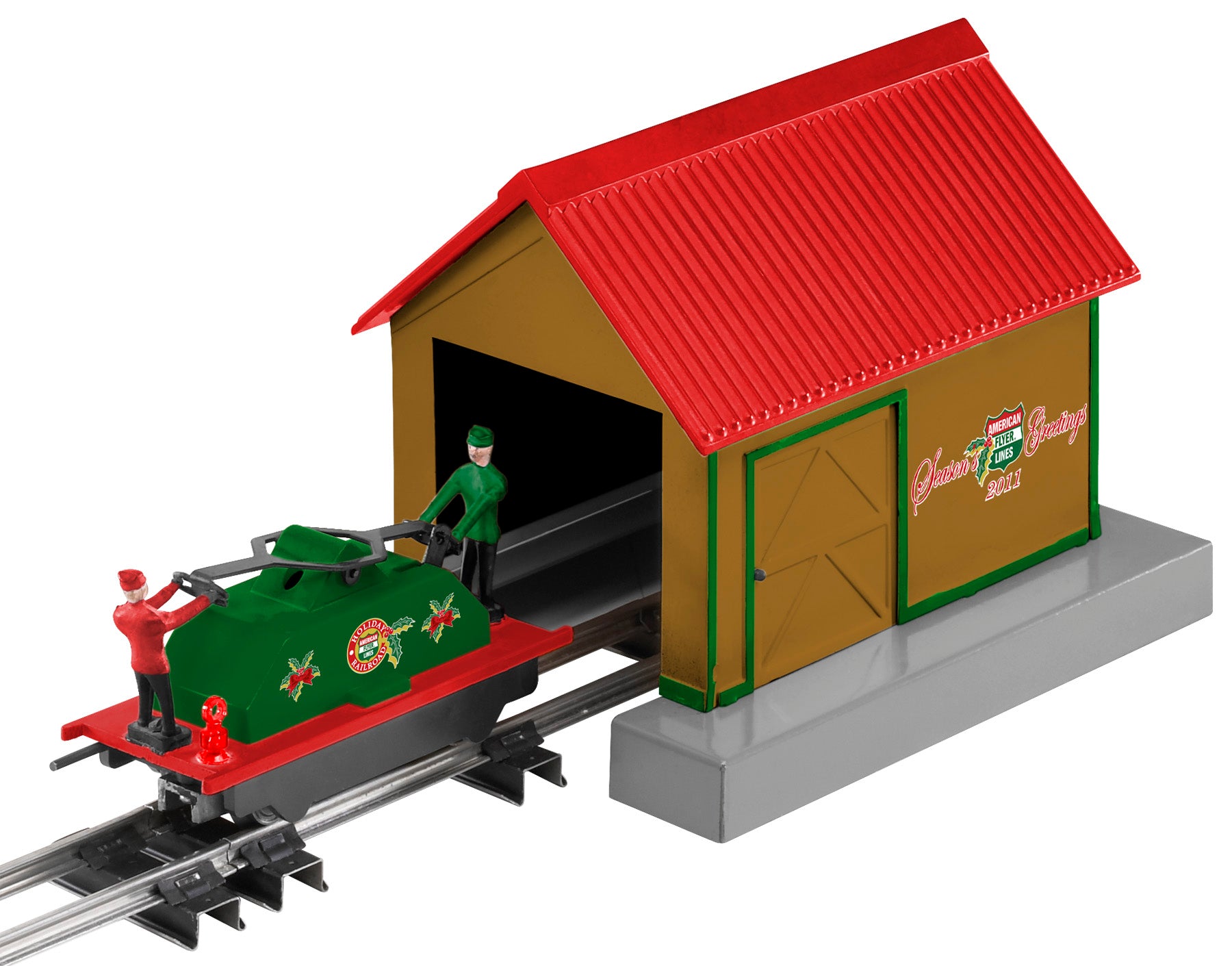 CHRISTMAS HANDCAR W/SHED