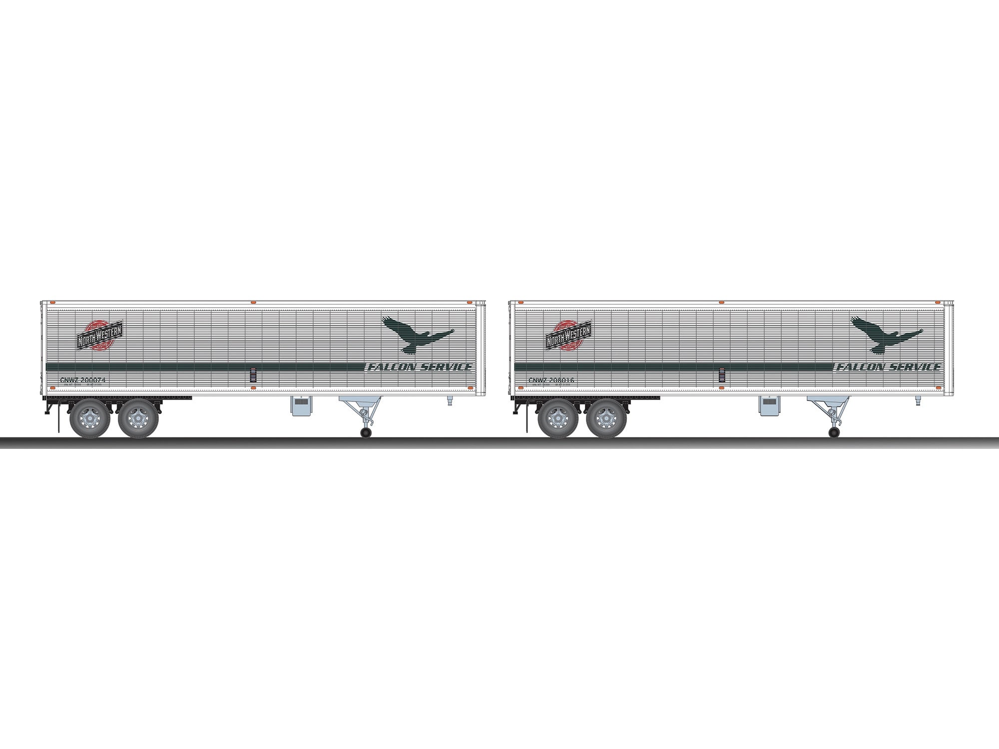 C&NW 40 TRAILER 2PK