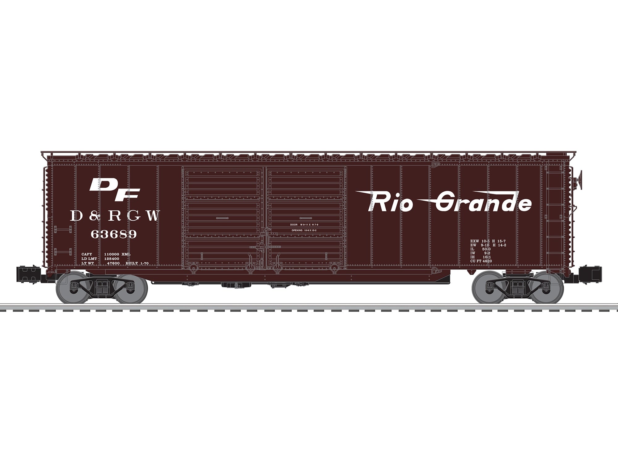 RIO GRANDE 50' DD BOXCAR
