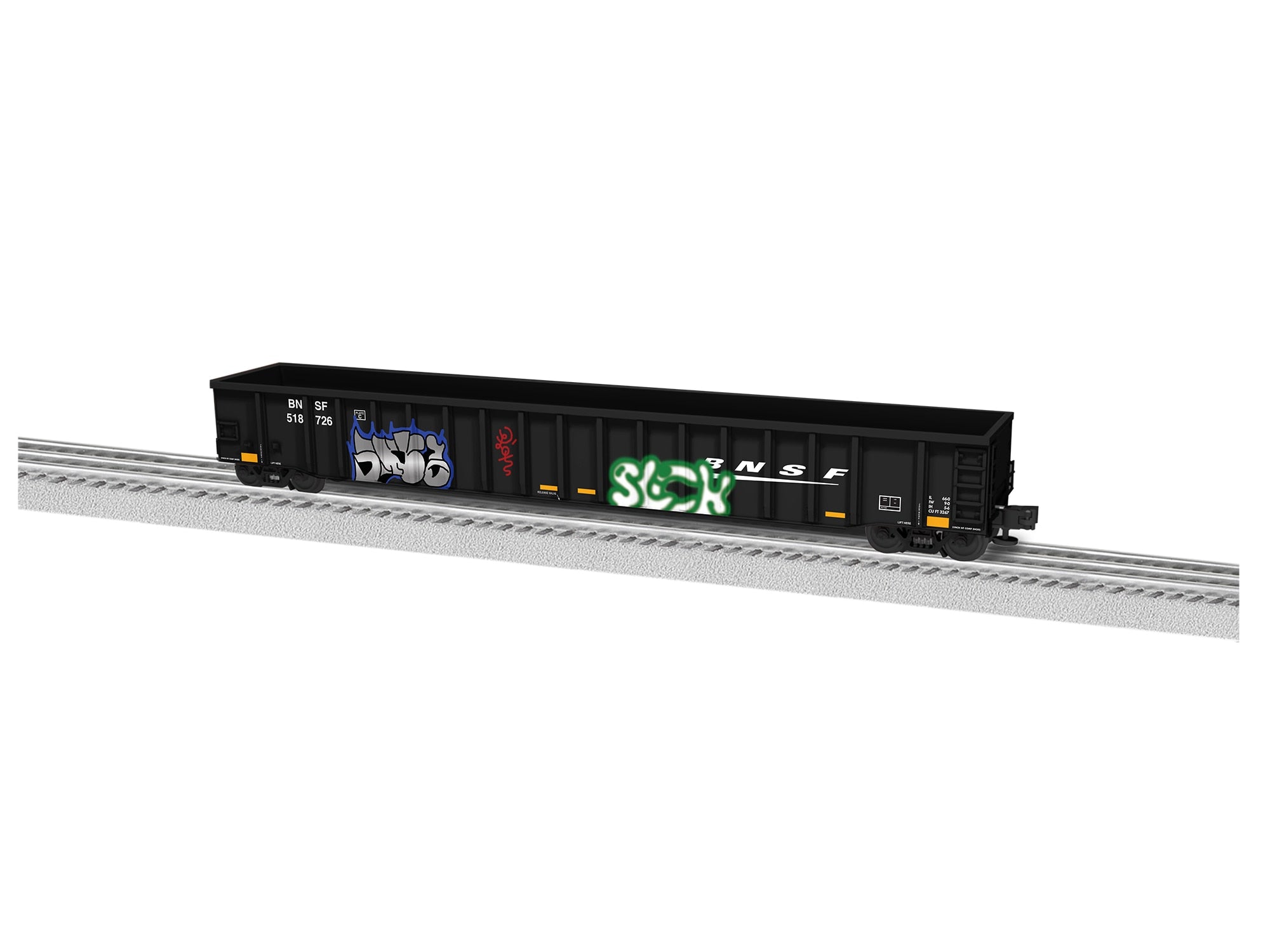 BNSF 66' GONDOLA #518726 W/GRAFFITI