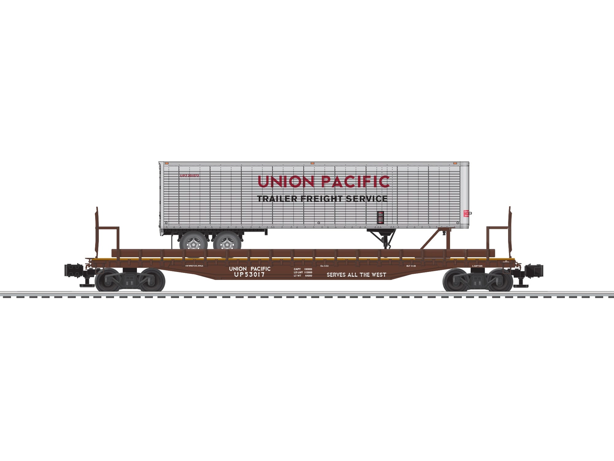 U.P. 50 FLAT W/TRAILER #53017